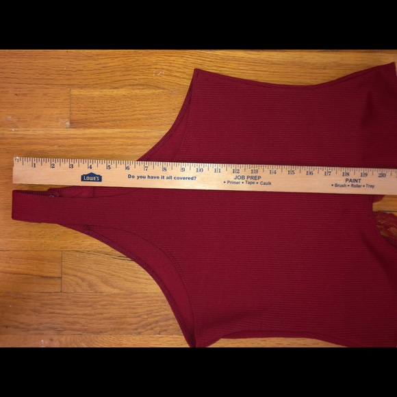 Free People NWT Body Suit Red with Lace Size M - Picture 8 of 16